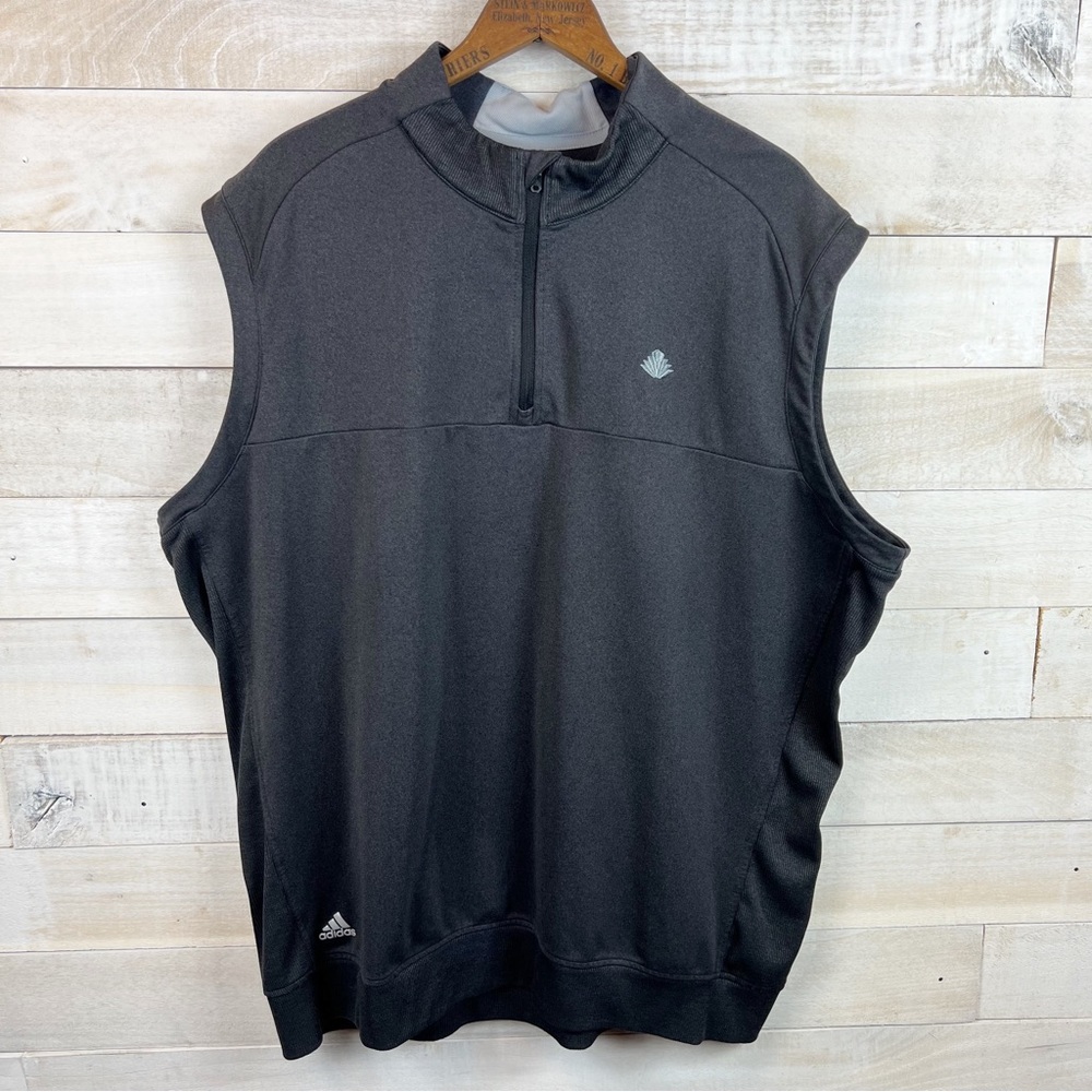 Adidas Mens Golf Sweater Shirt Vest 1/4 Zip Logo Size XL